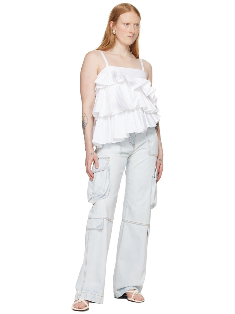 MSGM Blue Oversized Denim Cargo Pants outlook