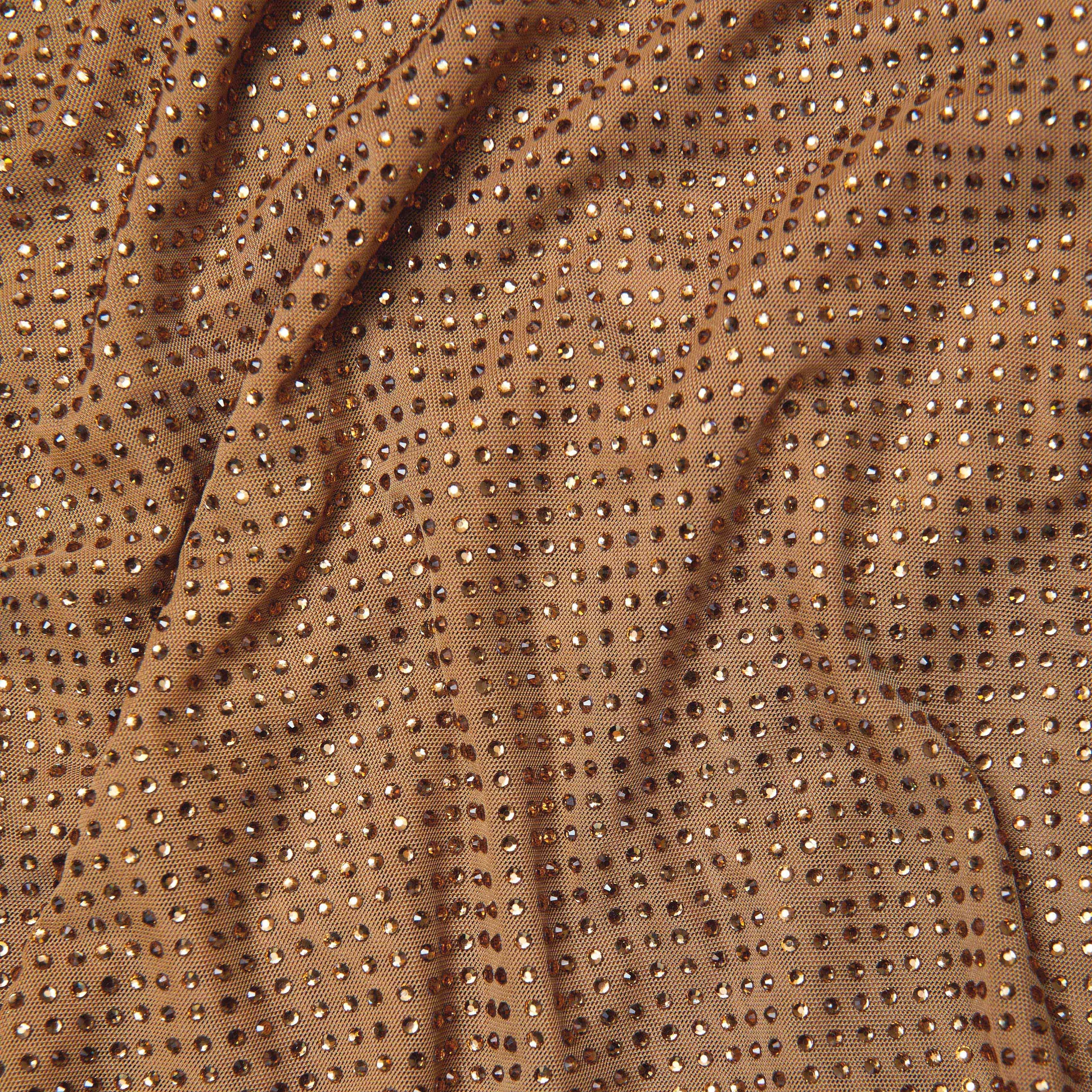 Brown Rhinestone Gathered Top - 5