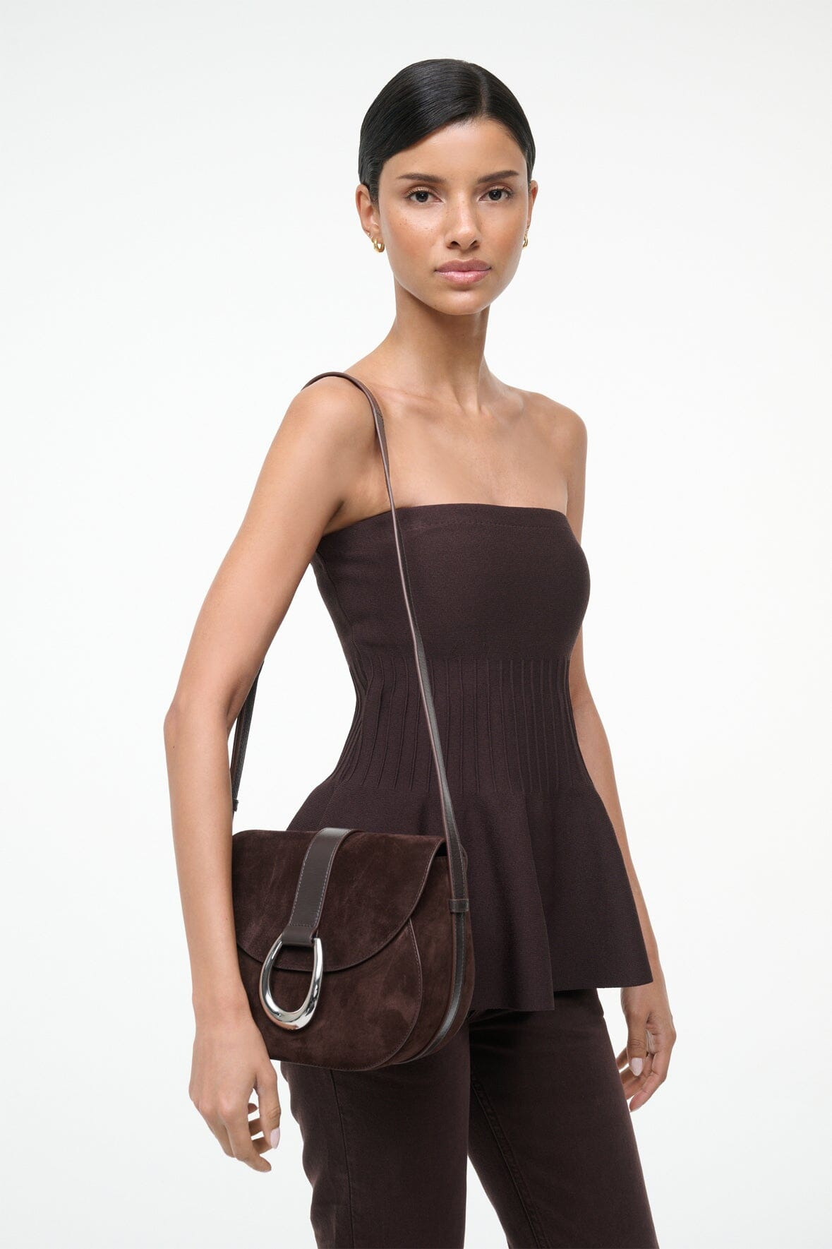STAUD BELLA SADDLE BAG ESPRESSO SUEDE - 2