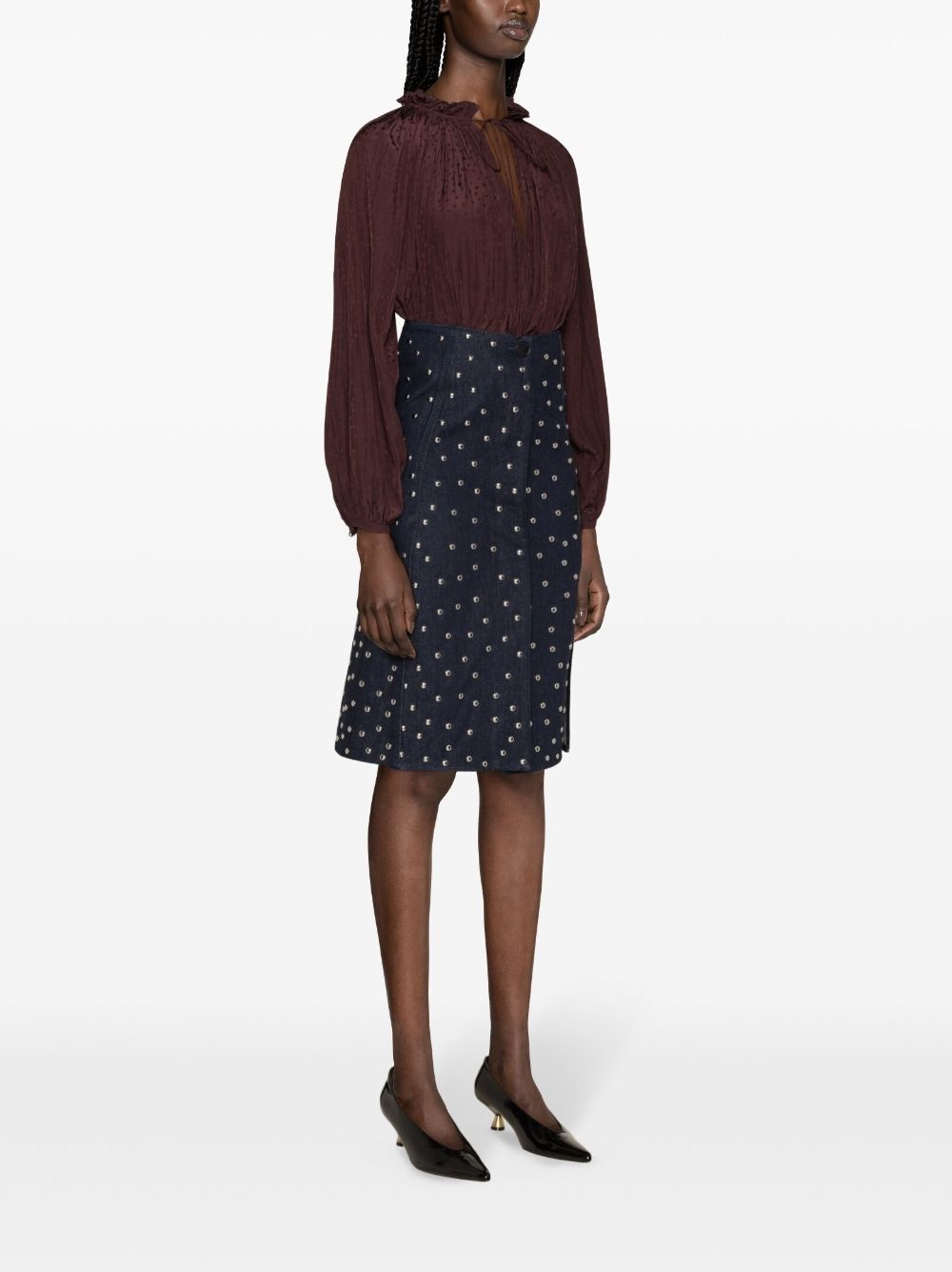 ruffle-detailed flared blouse - 3