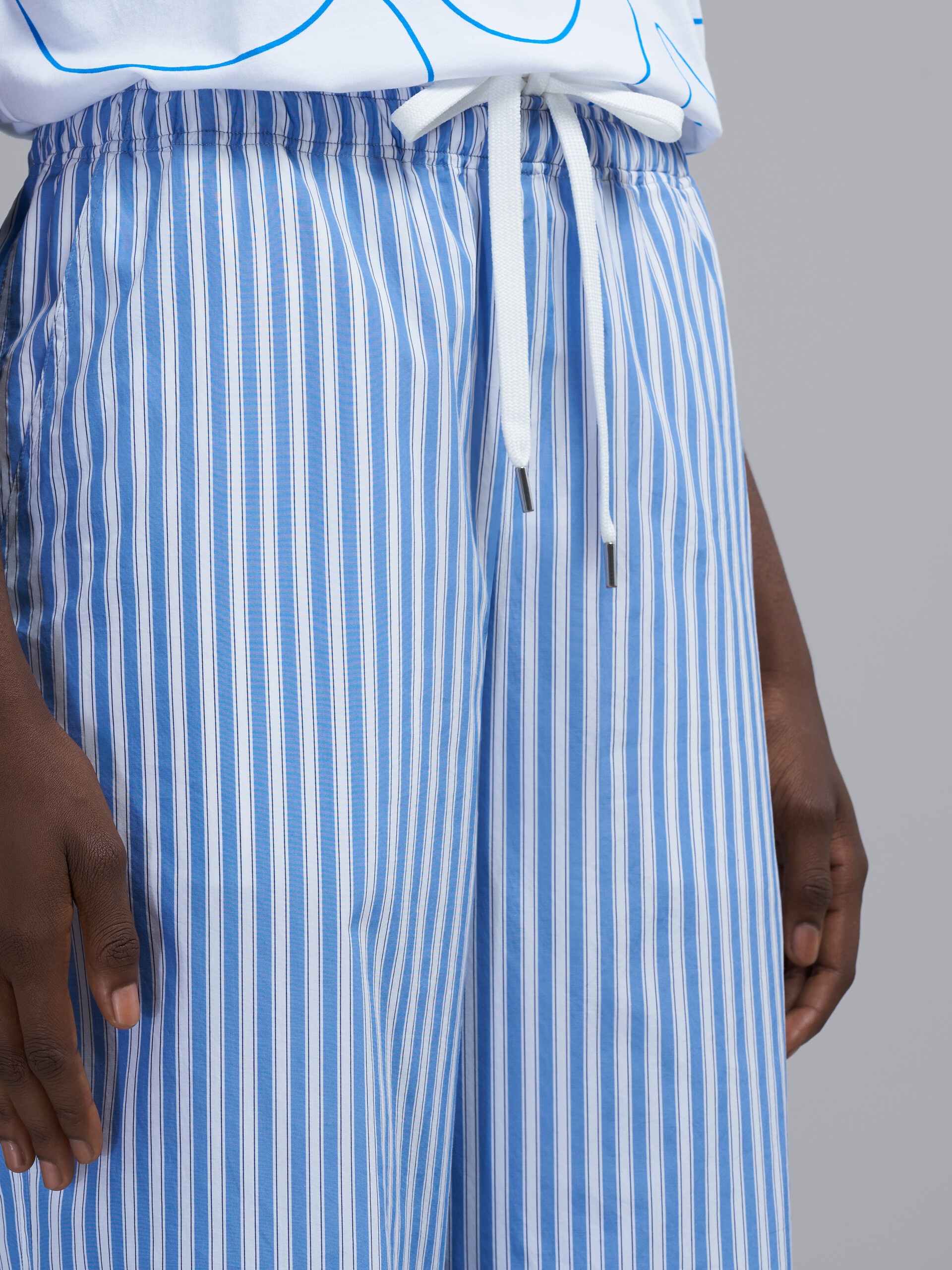 BLUE DIP-DYED POPLIN TROUSERS - 4