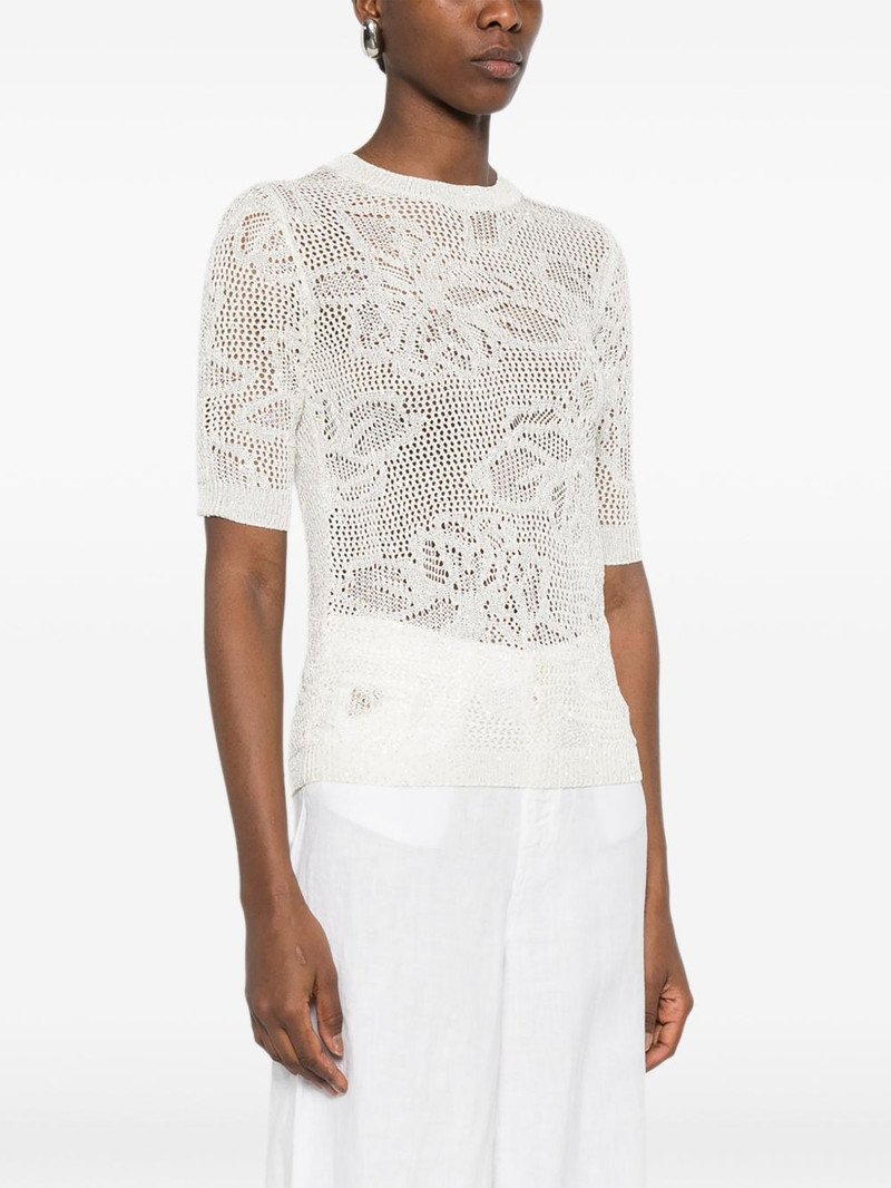 openwork sparkle T-shirt 3