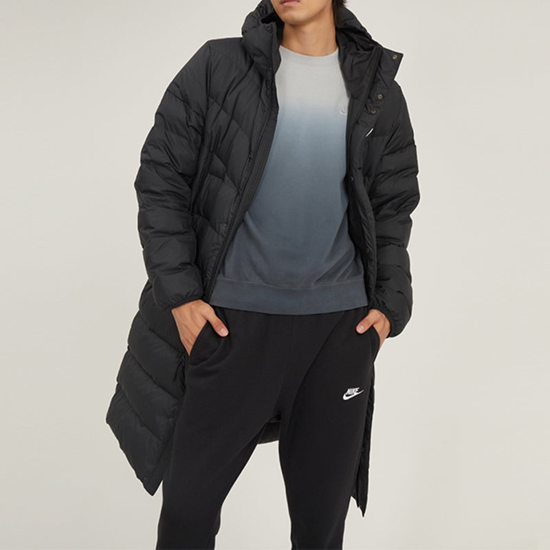 Nike hooded puffer long coat 'Black' DV0756-010 - 3