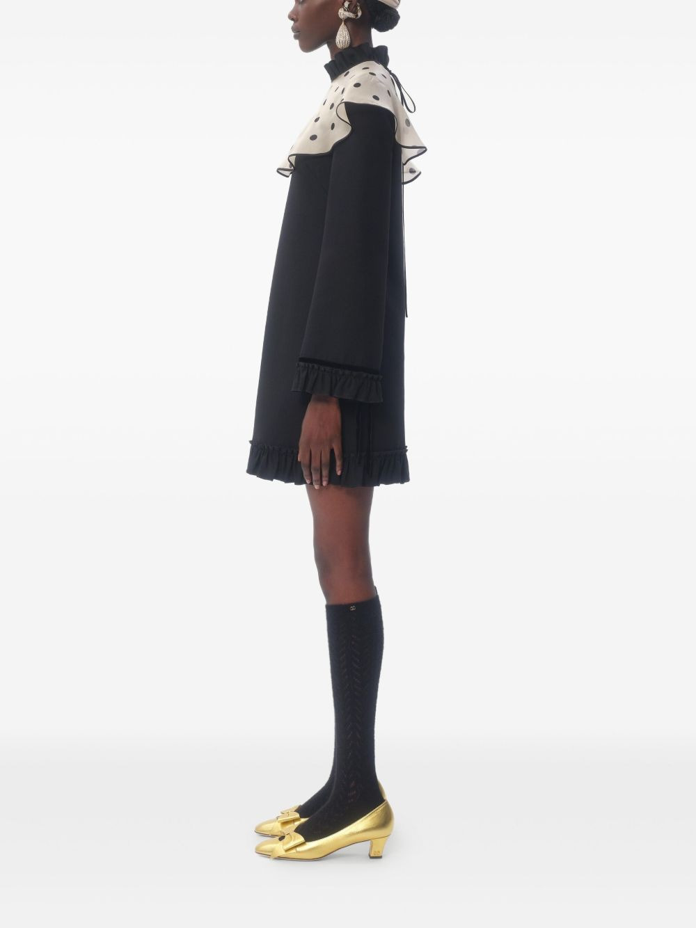 high-neck mini dress - 5