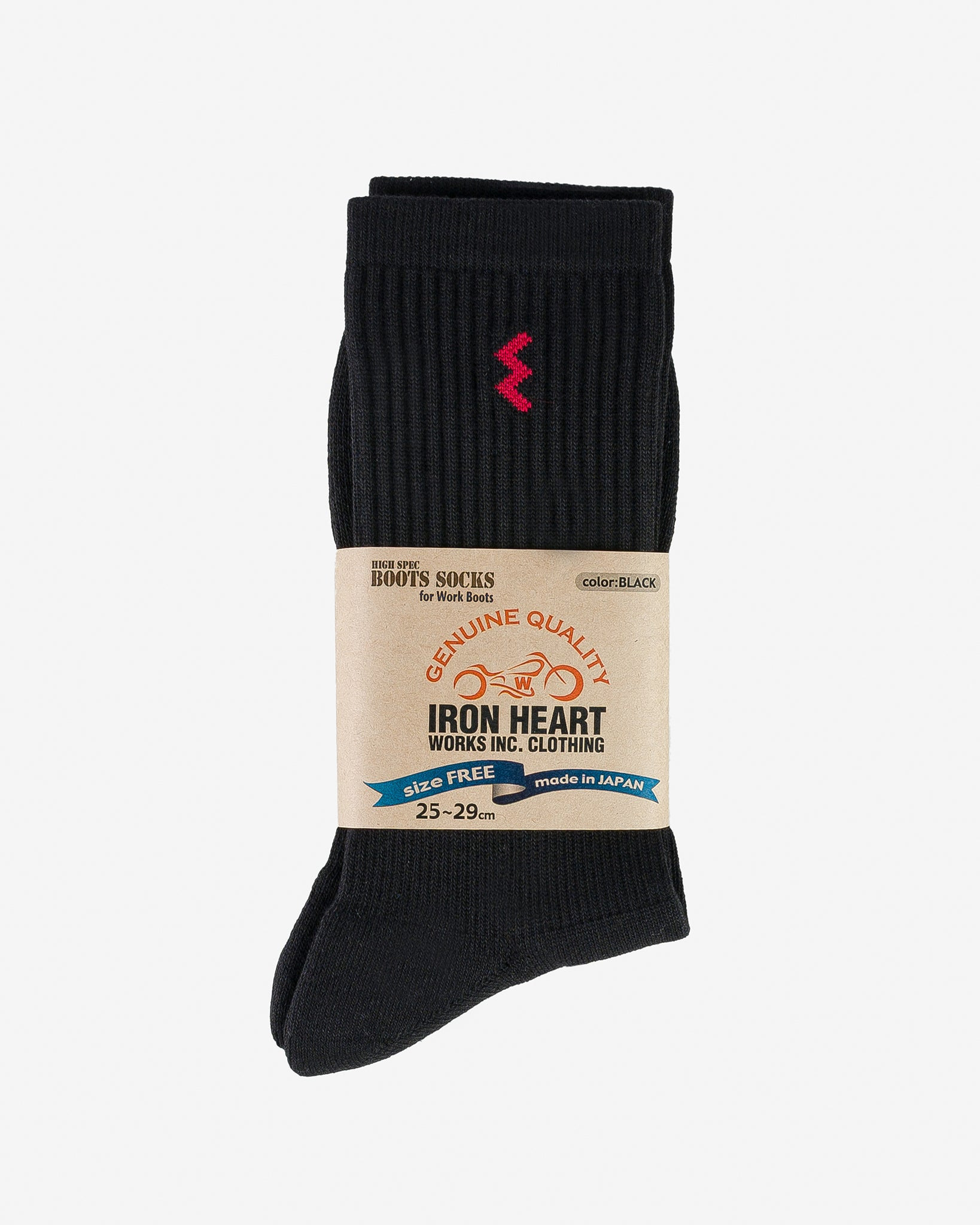IHG-030-BLK Iron Heart Work Boot Socks - Black - 2