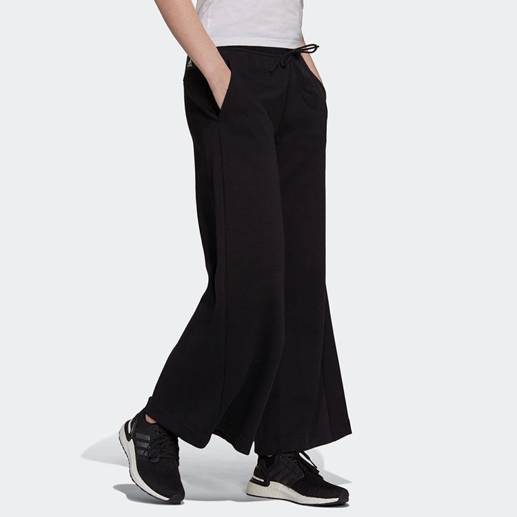 (WMNS) adidas Mid Waist Lacing Sports Pants/Trousers/Joggers Black H57354 - 3