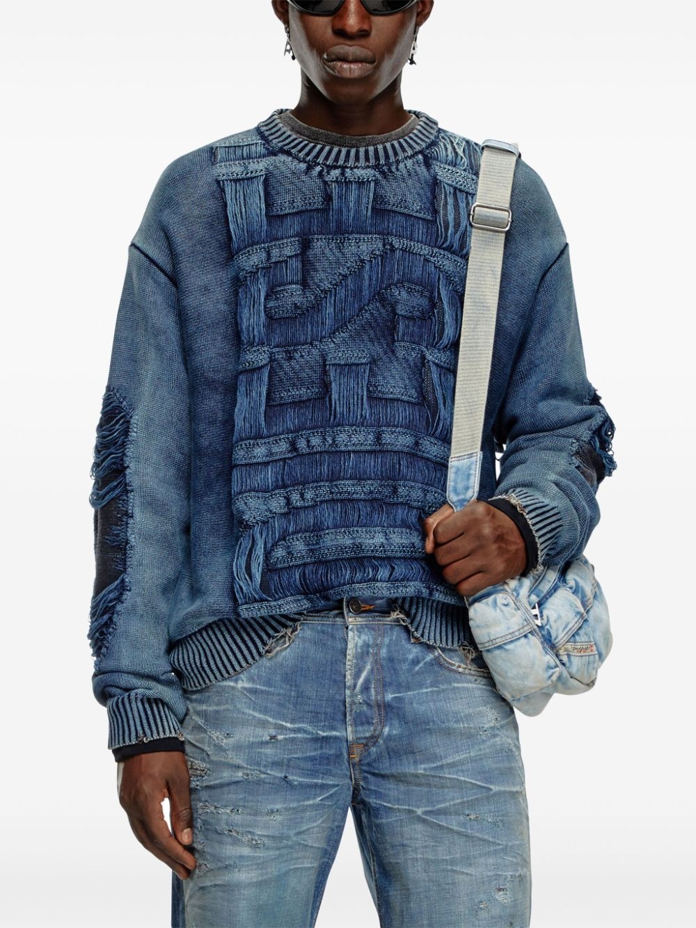 faded effect knitted jumper - 3