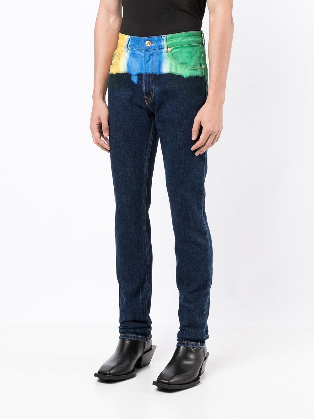colour-block slim-fit jeans - 3