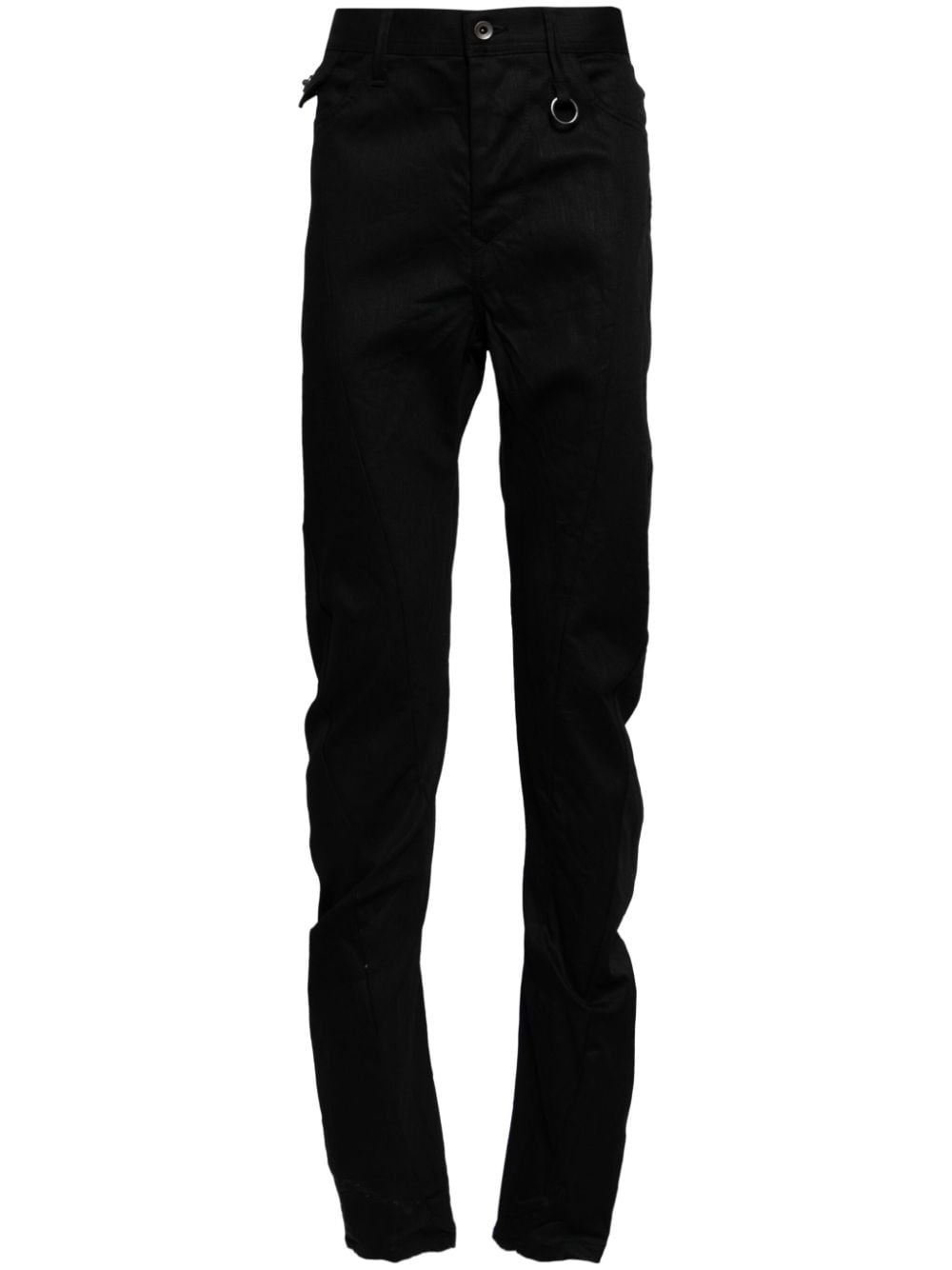 slim fit cotton blend trousers - 1