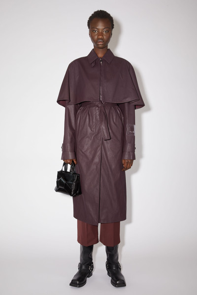 Acne Studios Belted trench coat - Aubergine purple outlook