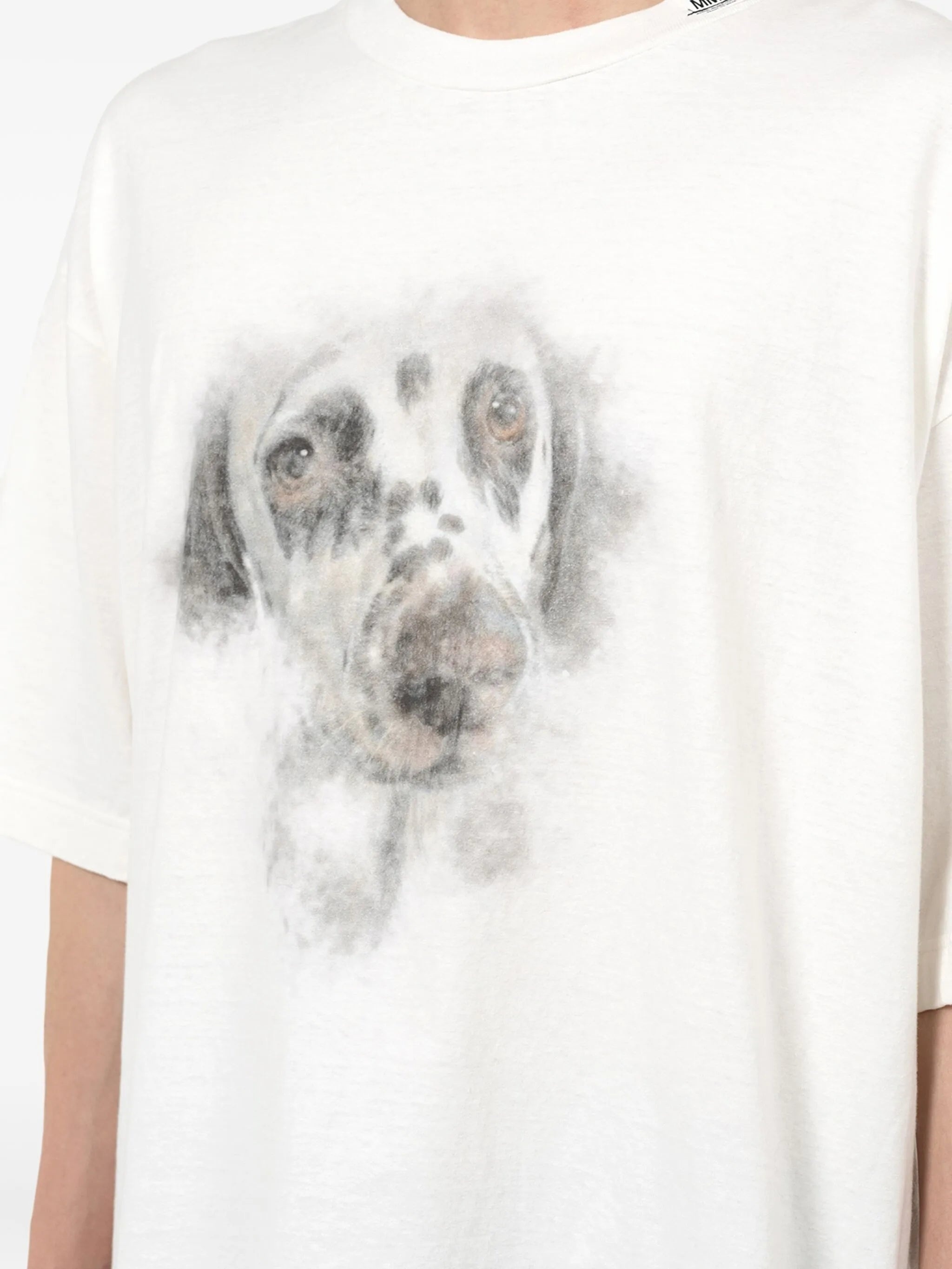 Maison Mihara Yasuhiro Dog-print Text-detail T-shirt - 5