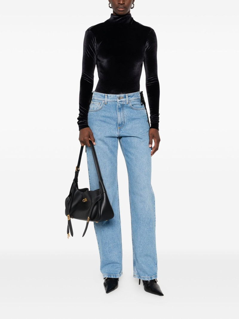 MUGLER high-neck velvet bodysuit outlook