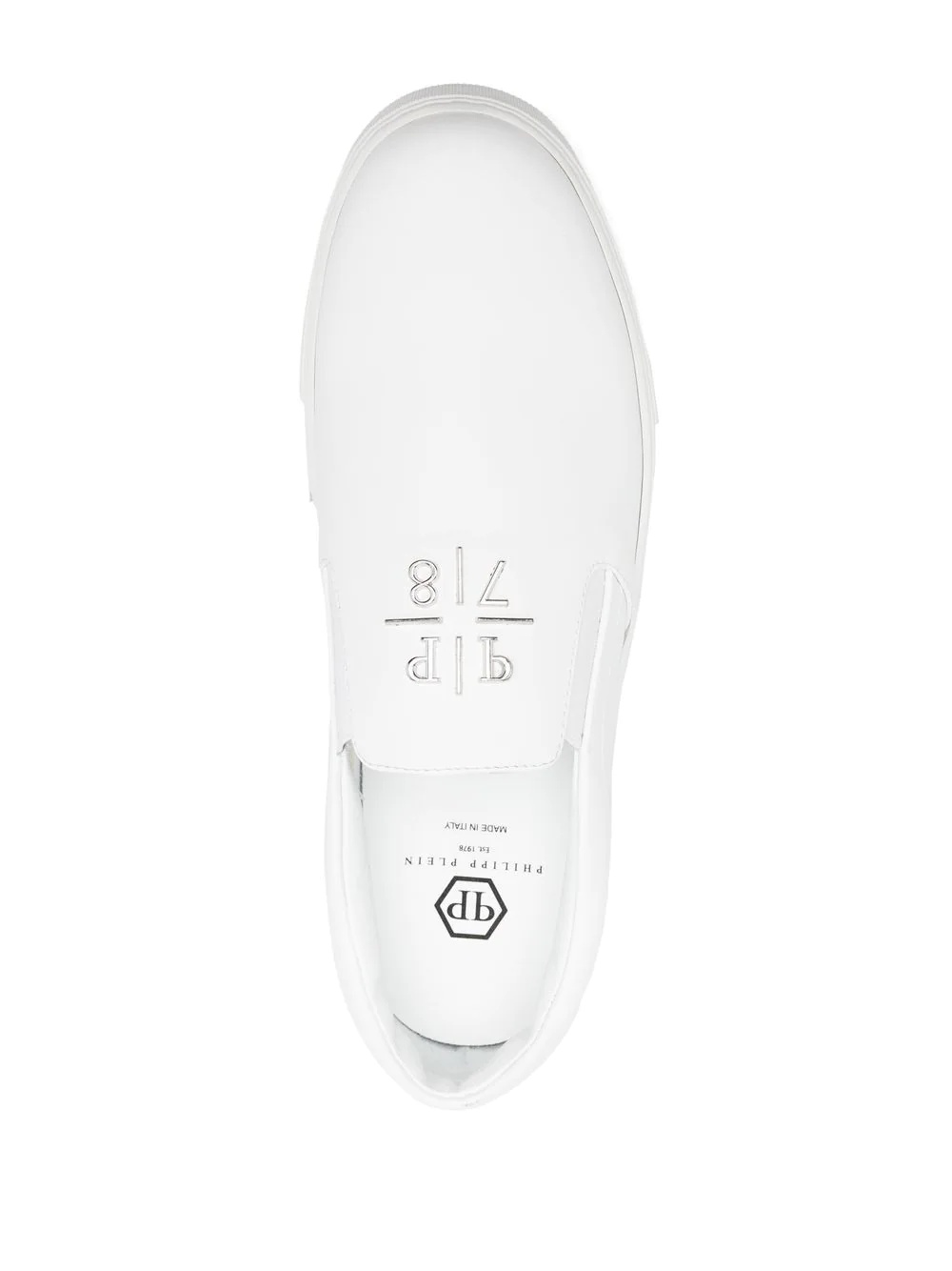 logo-plaque slip-on sneakers - 4