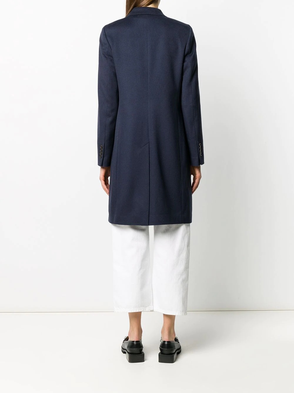 long-sleeved buttoned up coat - 4