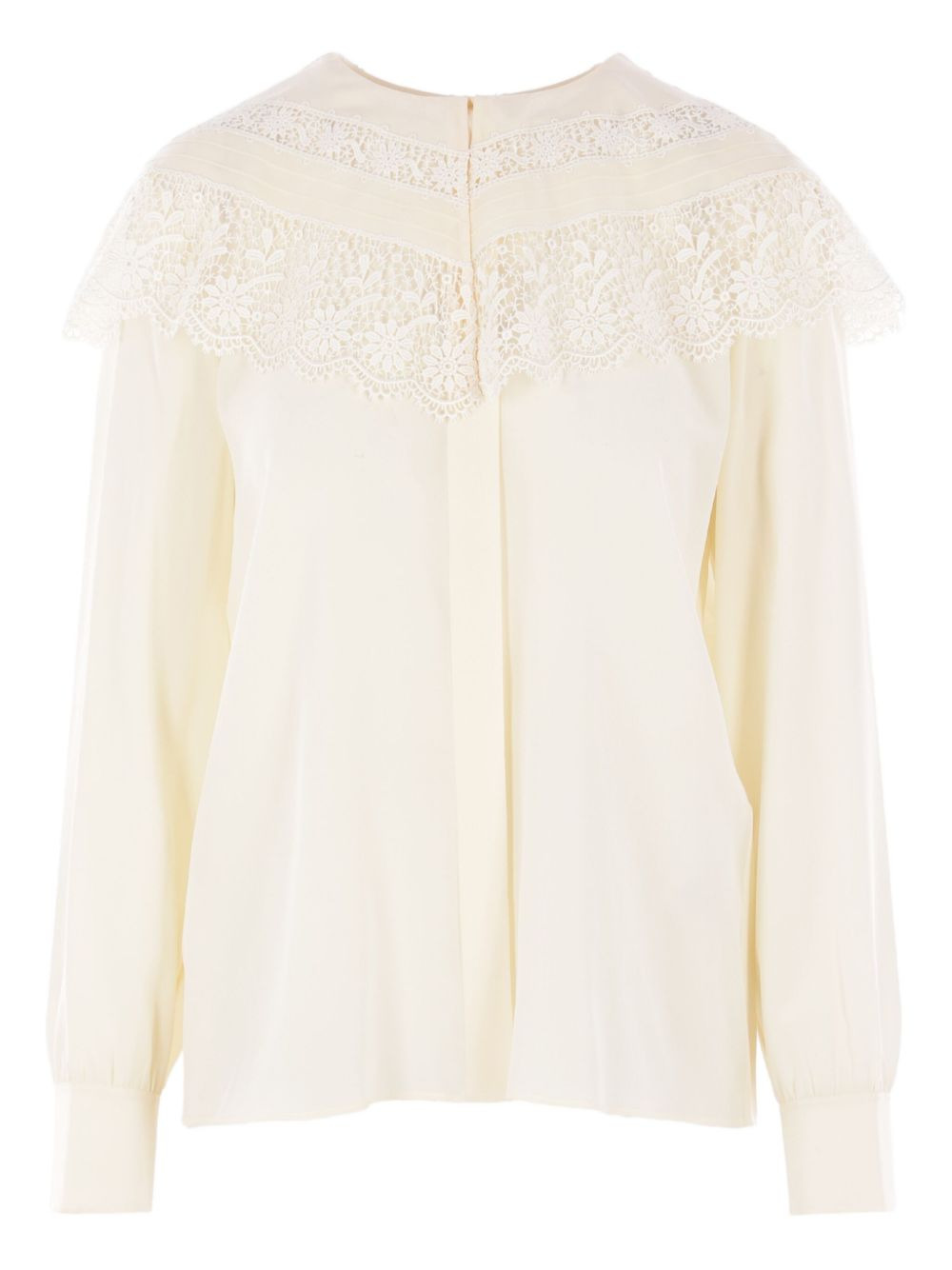 lace-trimmed silk top - 1