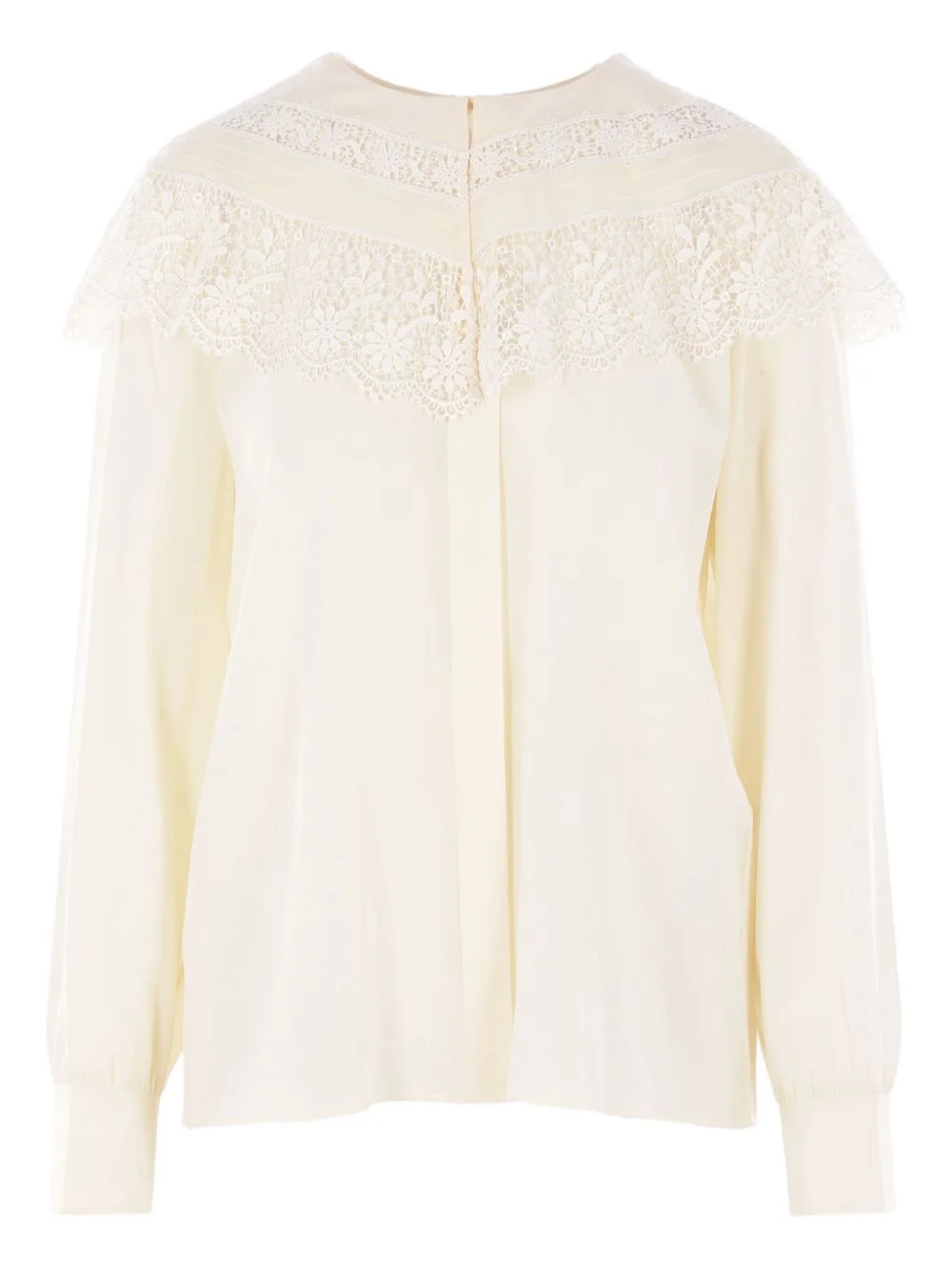 lace-trimmed silk top - 1