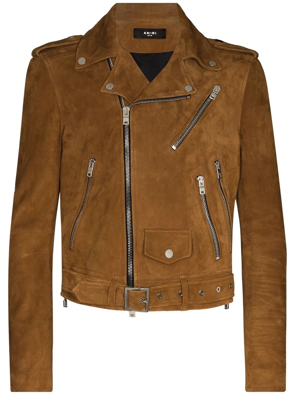 zip-pockets leather biker jacket - 1