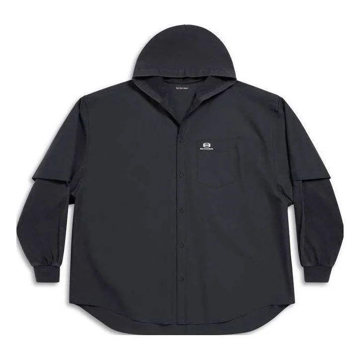 Balenciaga Unity Sports Icon Patched Shirt Large Fit 'Black' 768771TNM601000 - 1