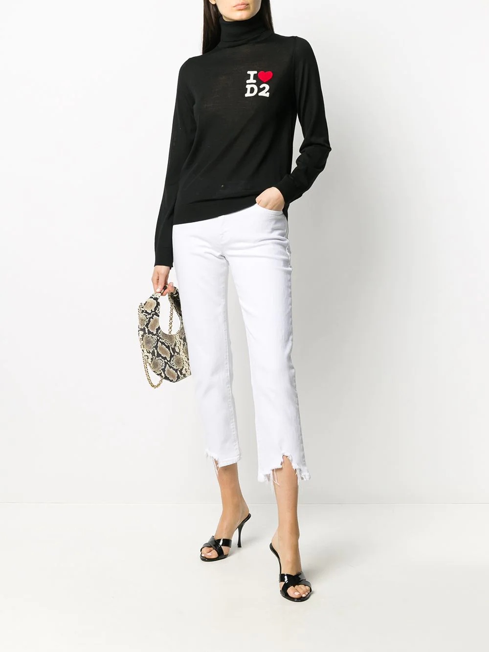 logo-print rollneck jumper - 2