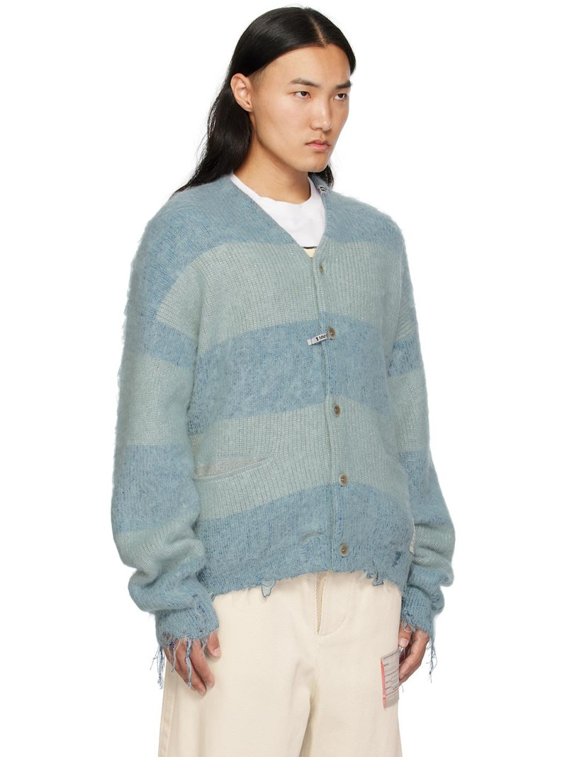 Blue Mohair Knit Cardigan 2