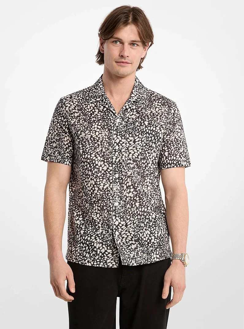 Printed Cotton Camp Shirt - 1