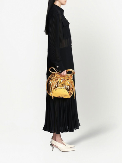 Proenza Schouler metallic drawstring pouch bag outlook