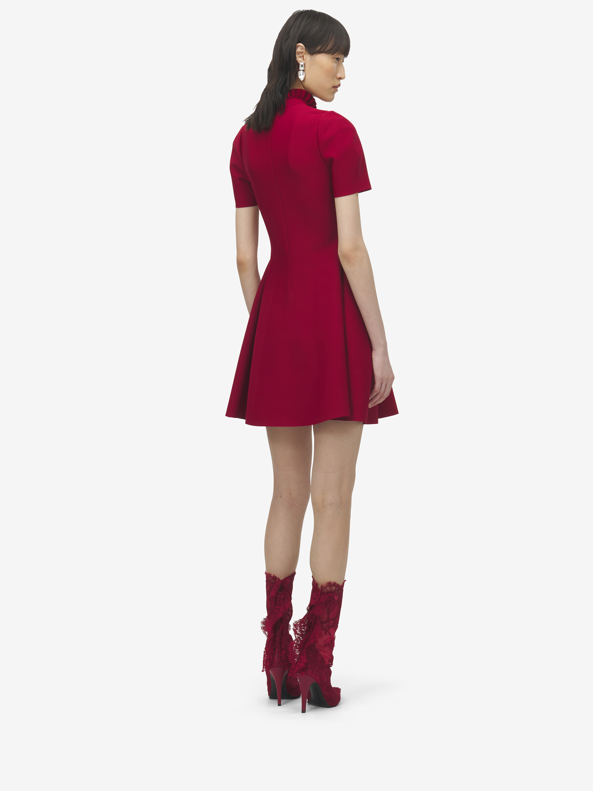 Lace Panel Mini Dress - 4