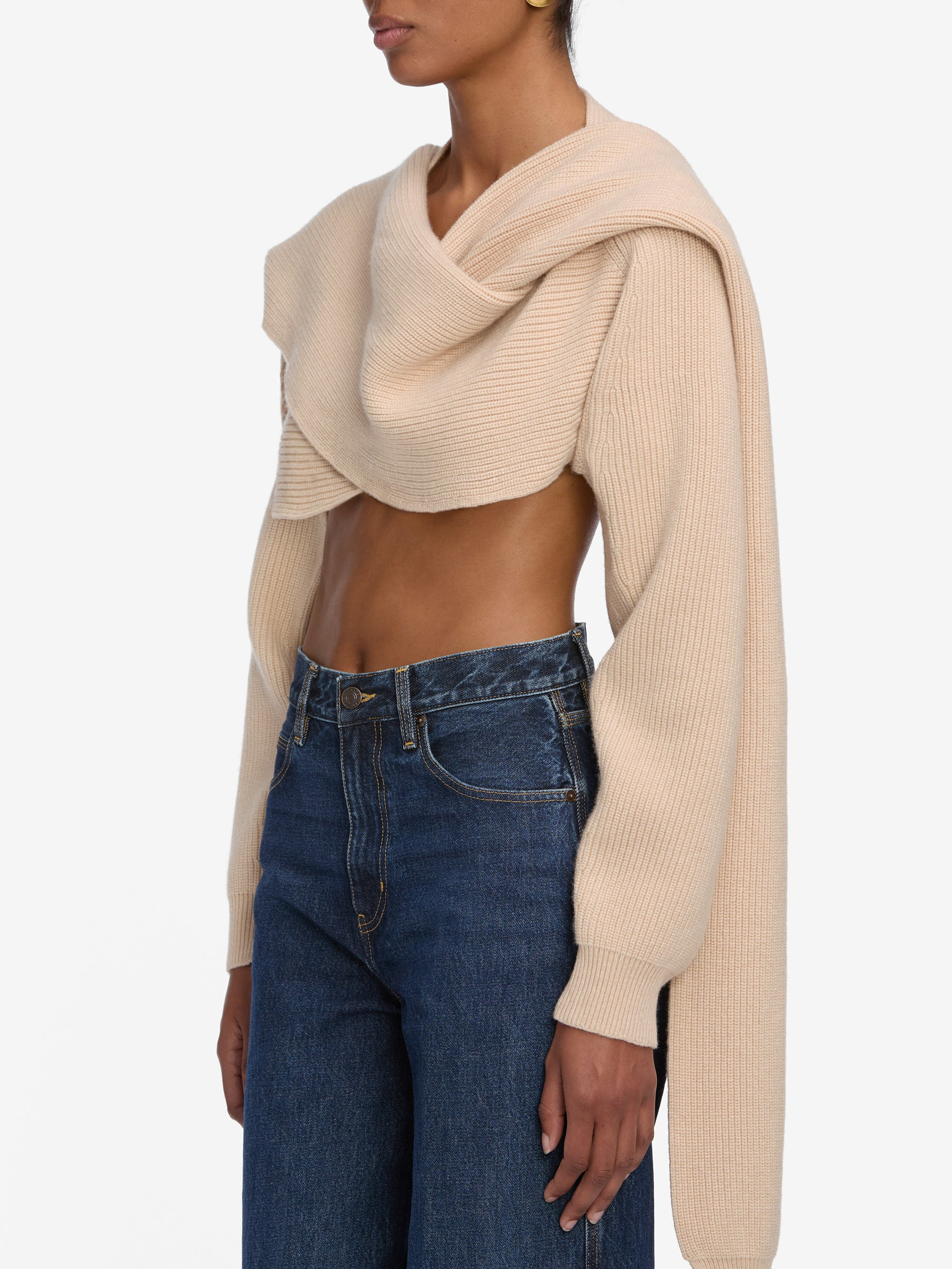 The Scarf Sweater in Pink Sand - 5