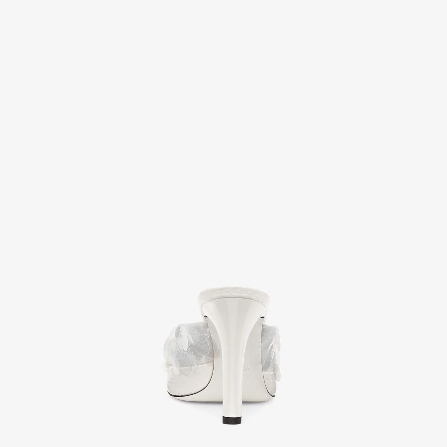 Satin slides with white oversized sequin embroidery - 3