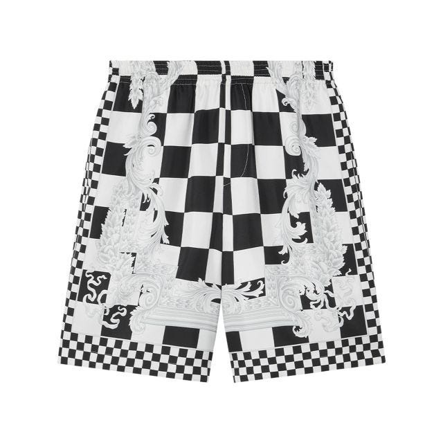 Barocco check-print shorts - 1