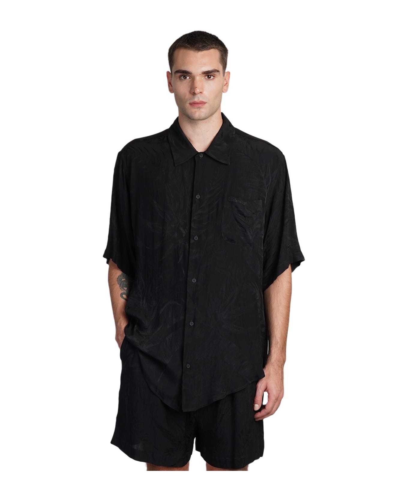 Shirt In Black Silk - 1