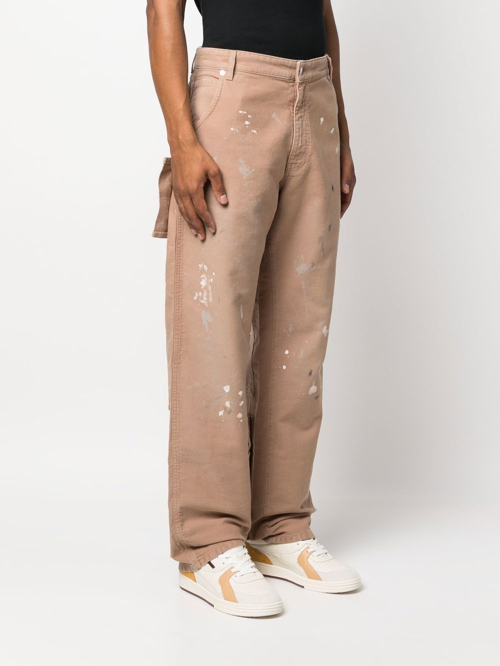 paint-splatter patch pocket jeans - 3
