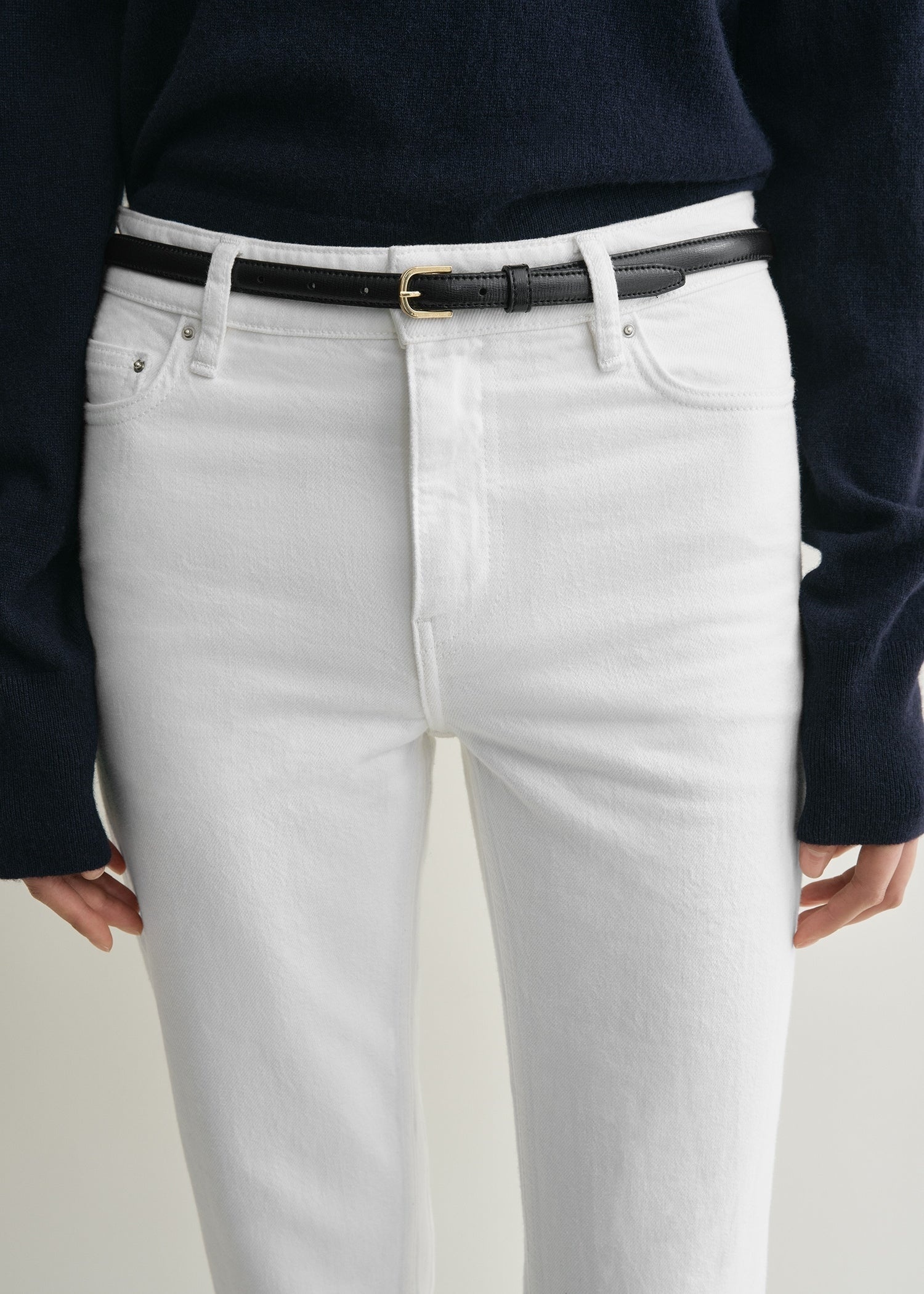 Low taper denim white - 5