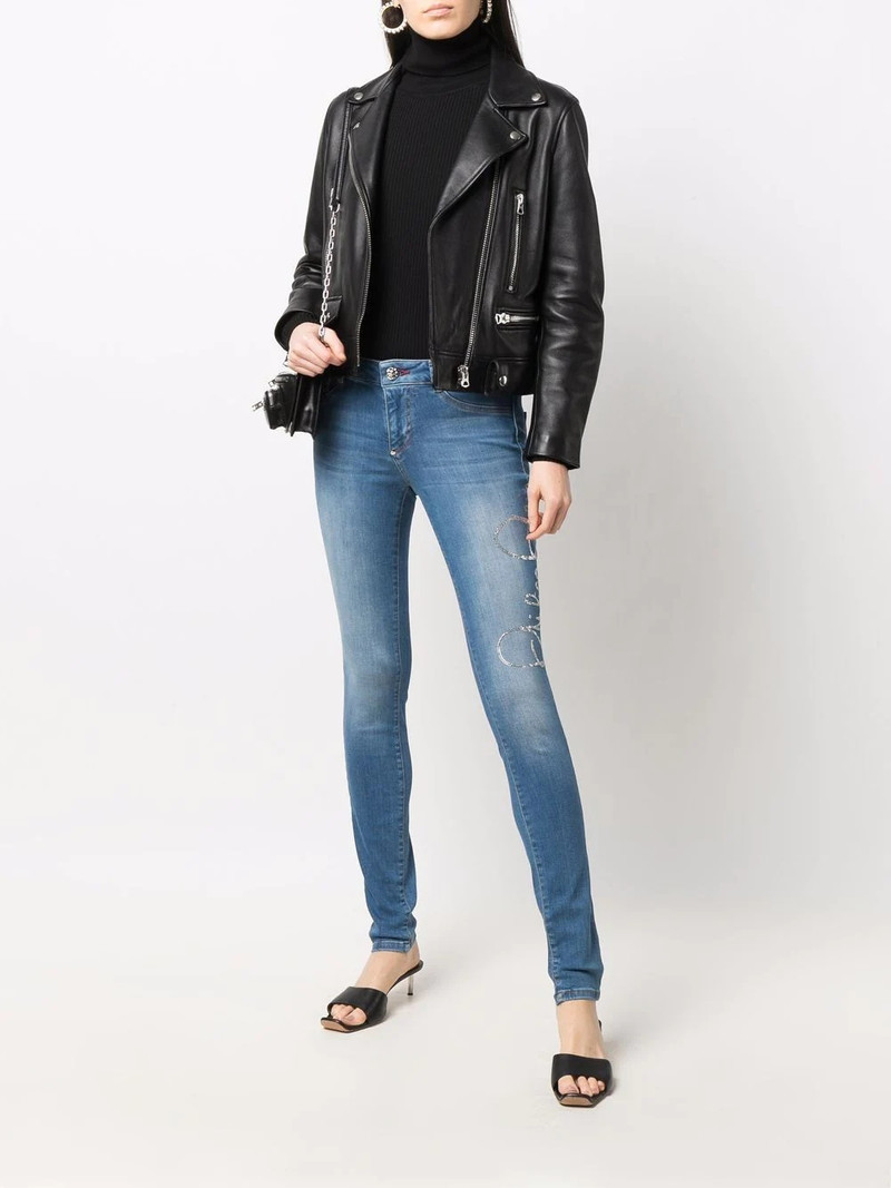 PHILIPP PLEIN Hexagon-patch jeggins outlook