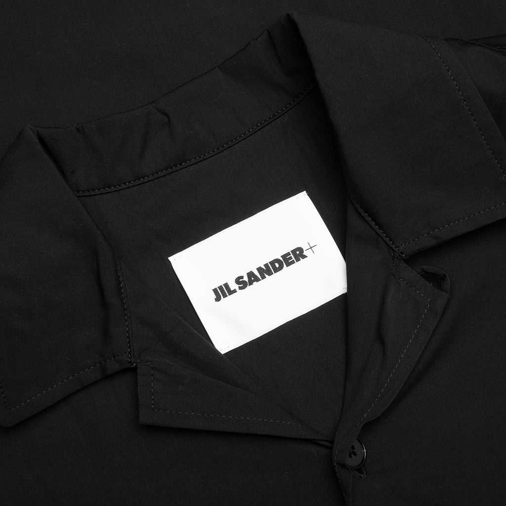 GLASS FINISH COTTON POPLIN SHIRT - BLACK - 3
