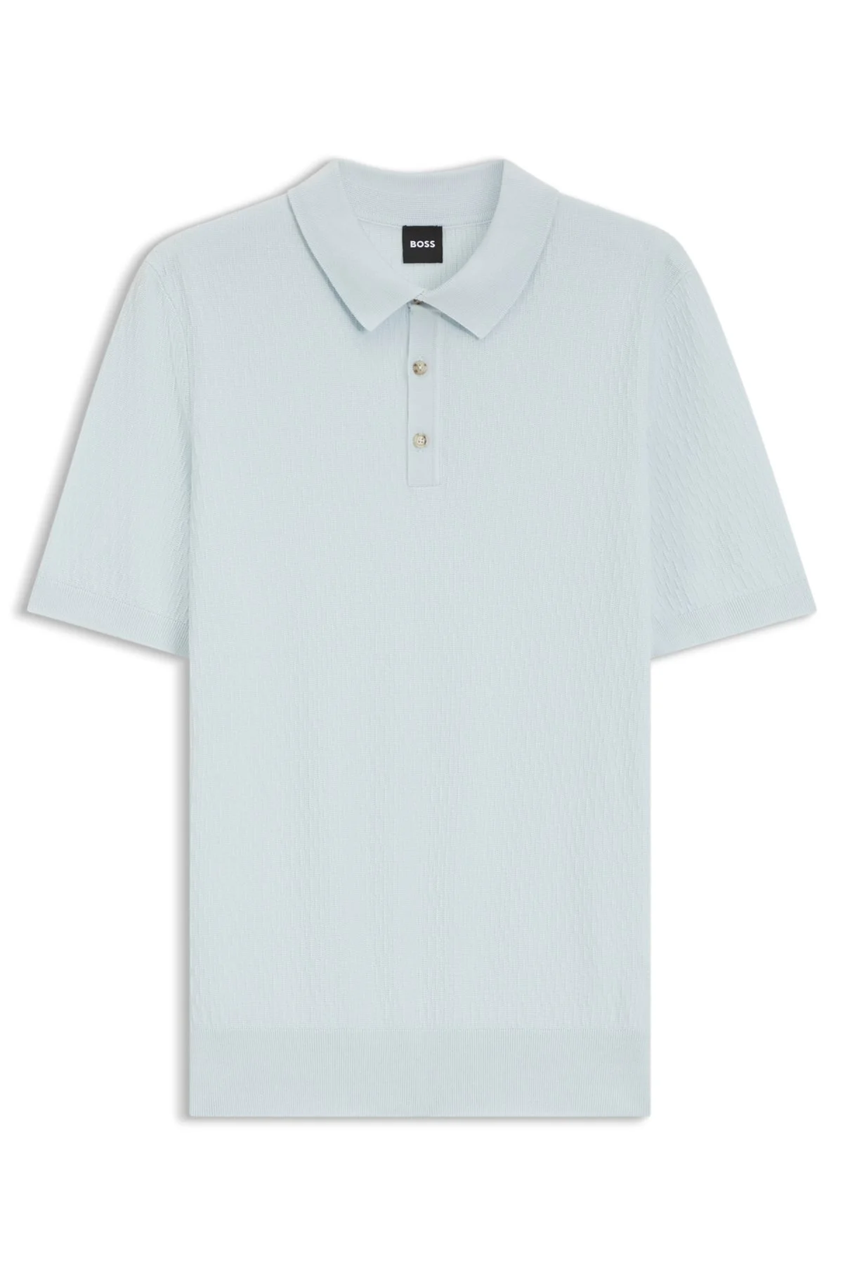 REGULAR-FIT KNIT POLO IN STRUCTURED FABRIC - 1