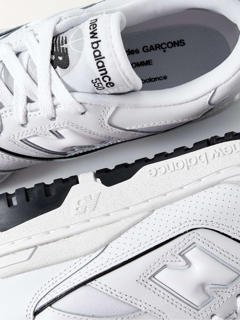 + New Balance 550 Mesh-Trimmed Leather Sneakers 6