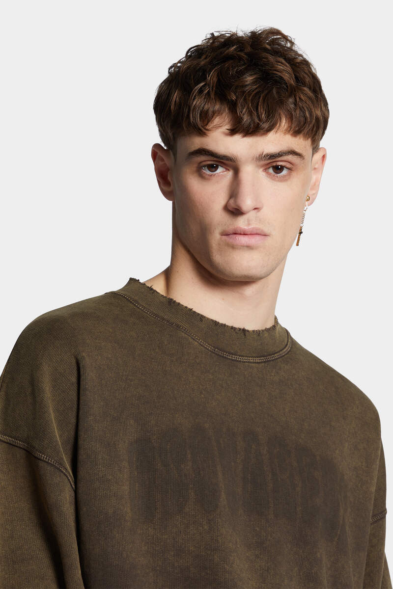 LOOSE FIT RAW EDGE CREWNECK - 5