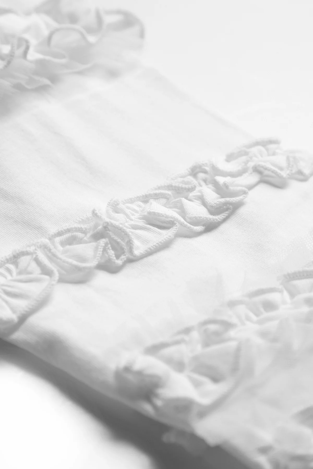 Simone Rocha Layered Ruffle Frill Long Sleeve T-Shirt White - 3