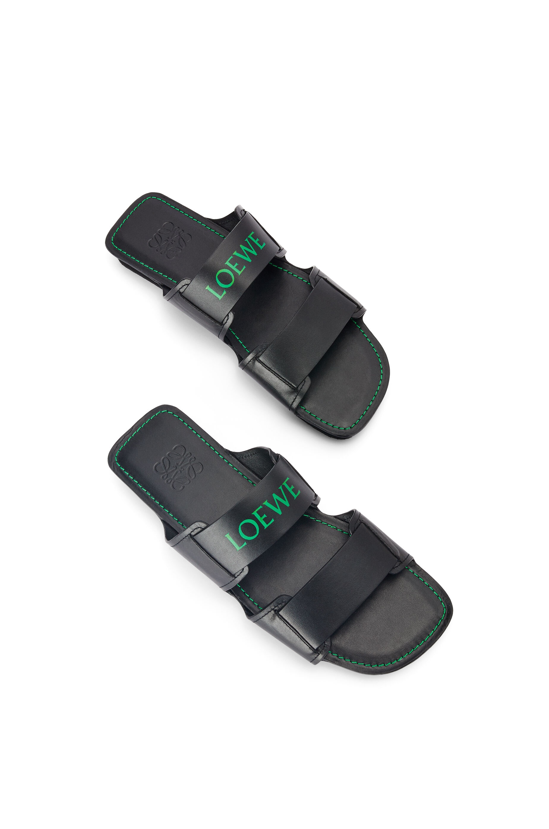 Double strap slide in calfskin - 3