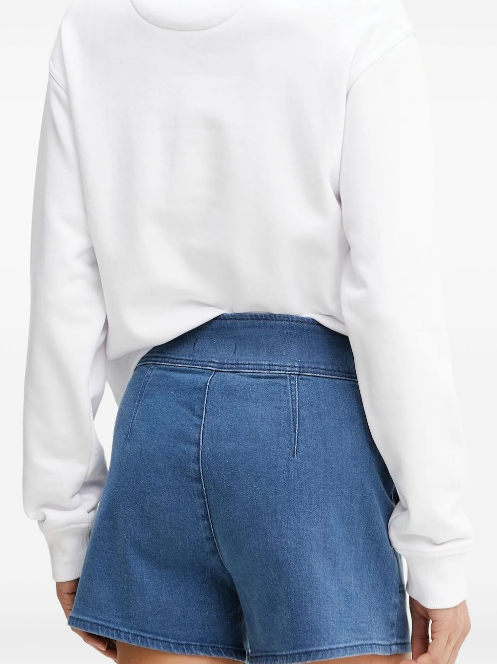side-pockets denim shorts - 2
