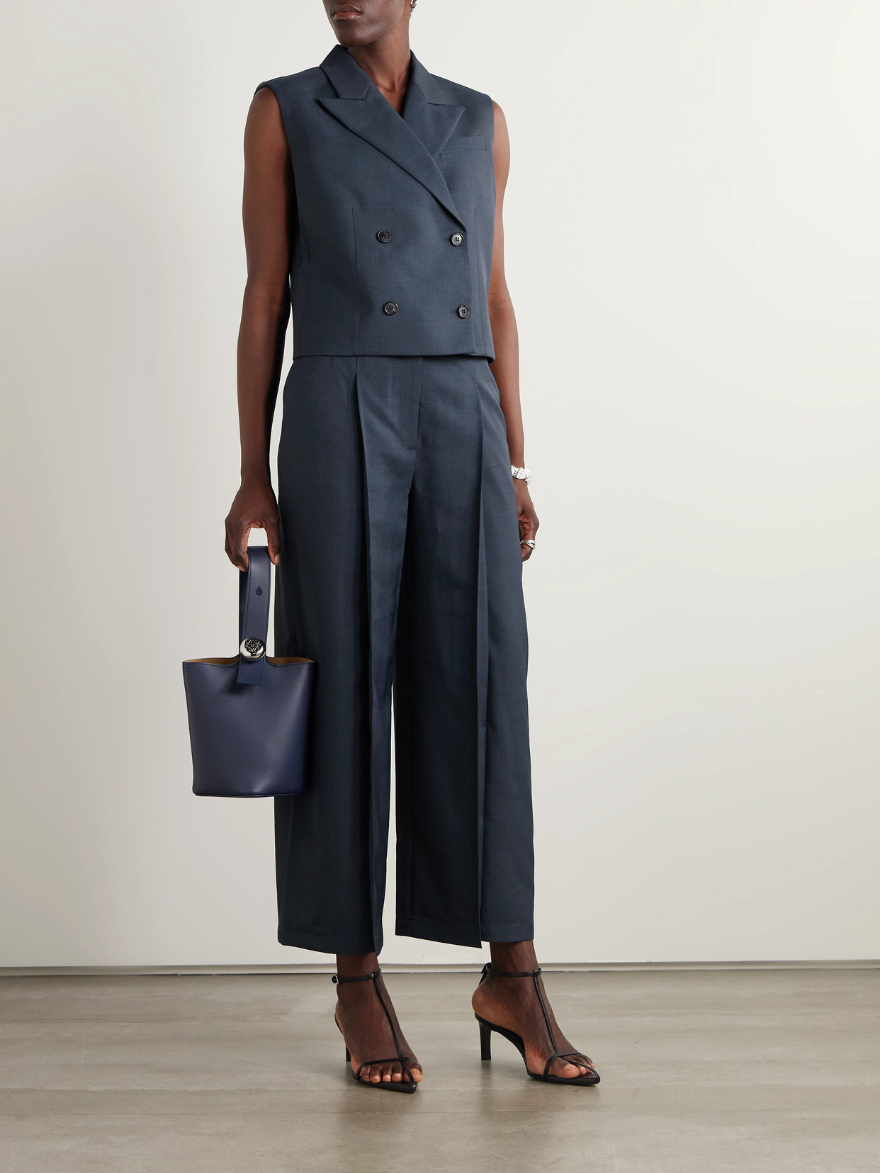 Double-breasted Twill Vest - 2