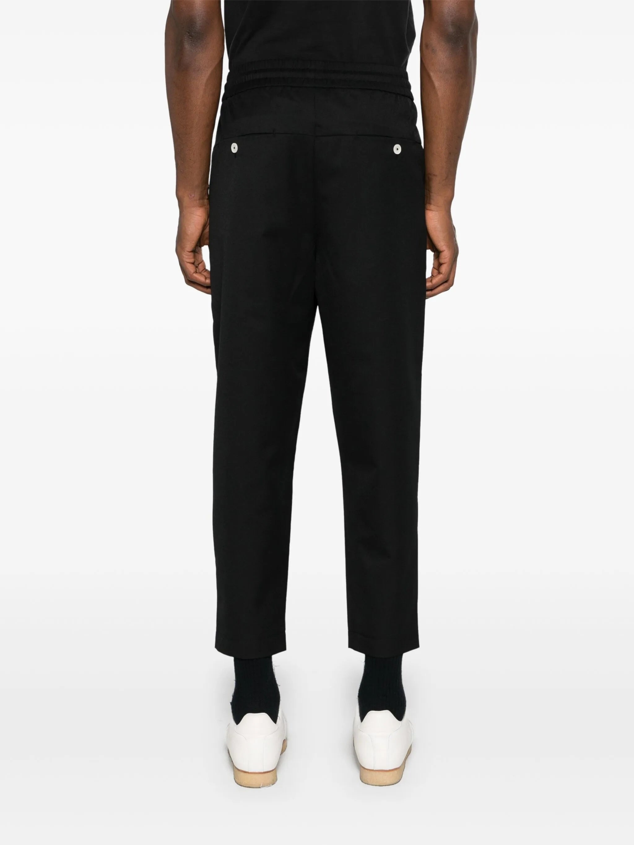 Drawstring Twill Cropped Trousers - 4