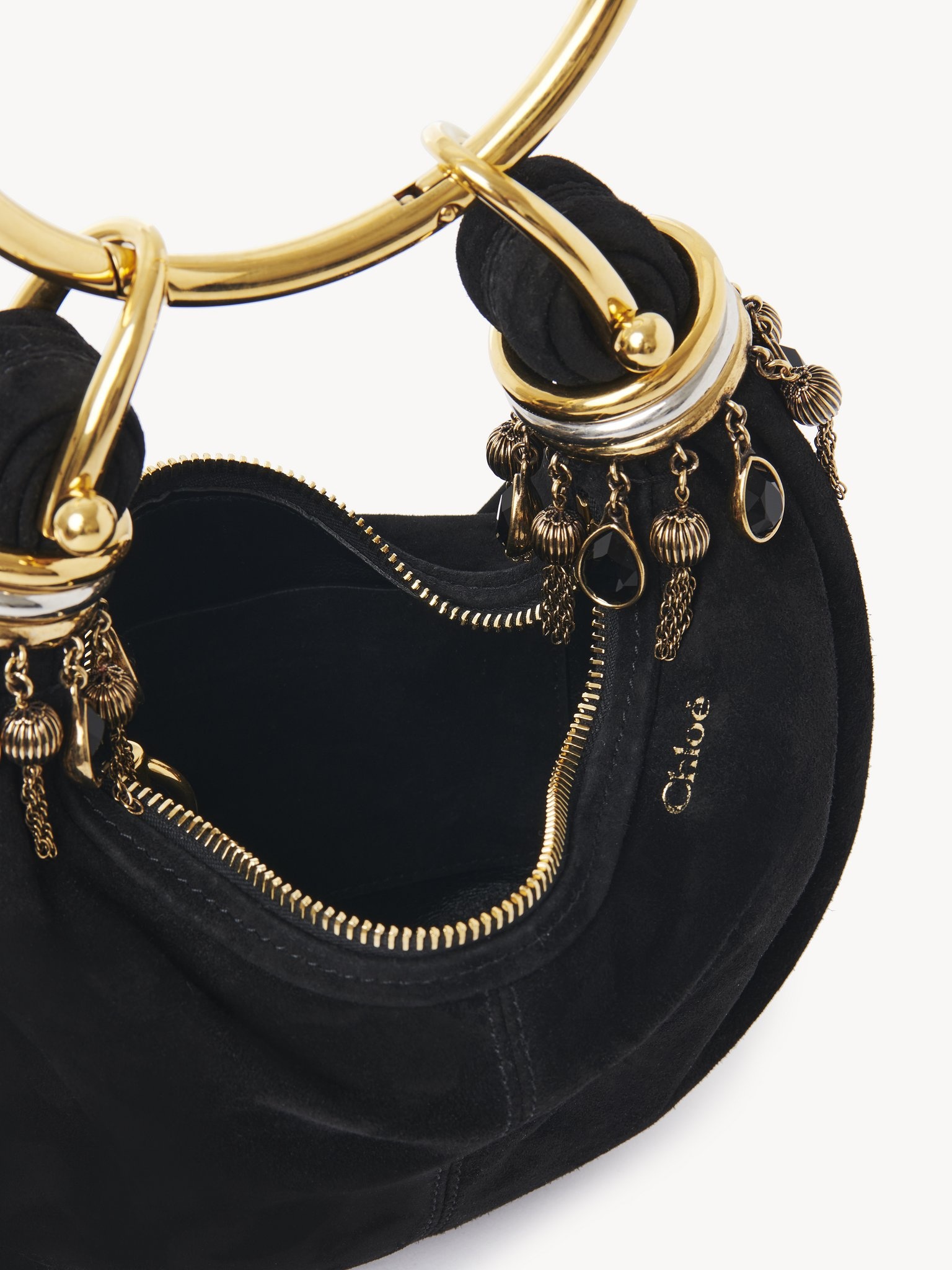 MINI BEADED BRACELET HOBO BAG IN SUEDE LEATHER - 4