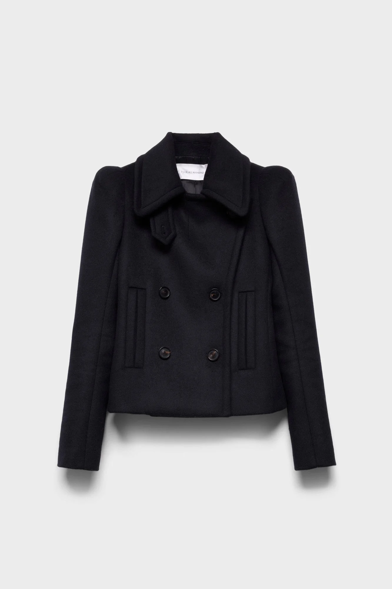 DOUBLE BREASTED HIGH SHOULDER JACKET in Wool - 1