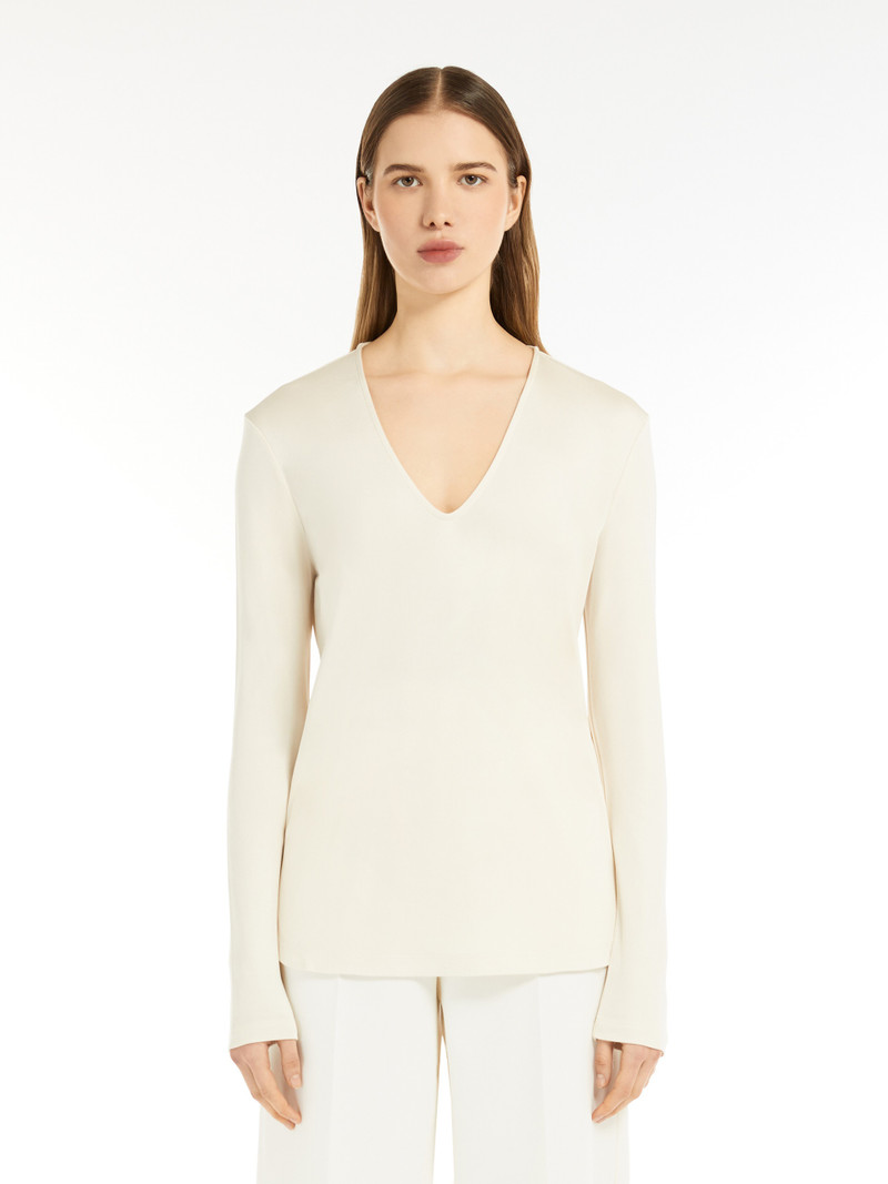 ALIAS Silk interlock V-neck T-shirt 3