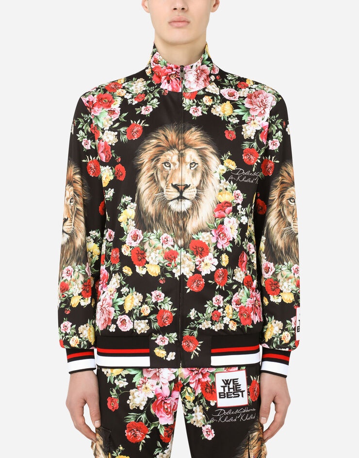 Zip-up sweatshirt with lion mix print - 3