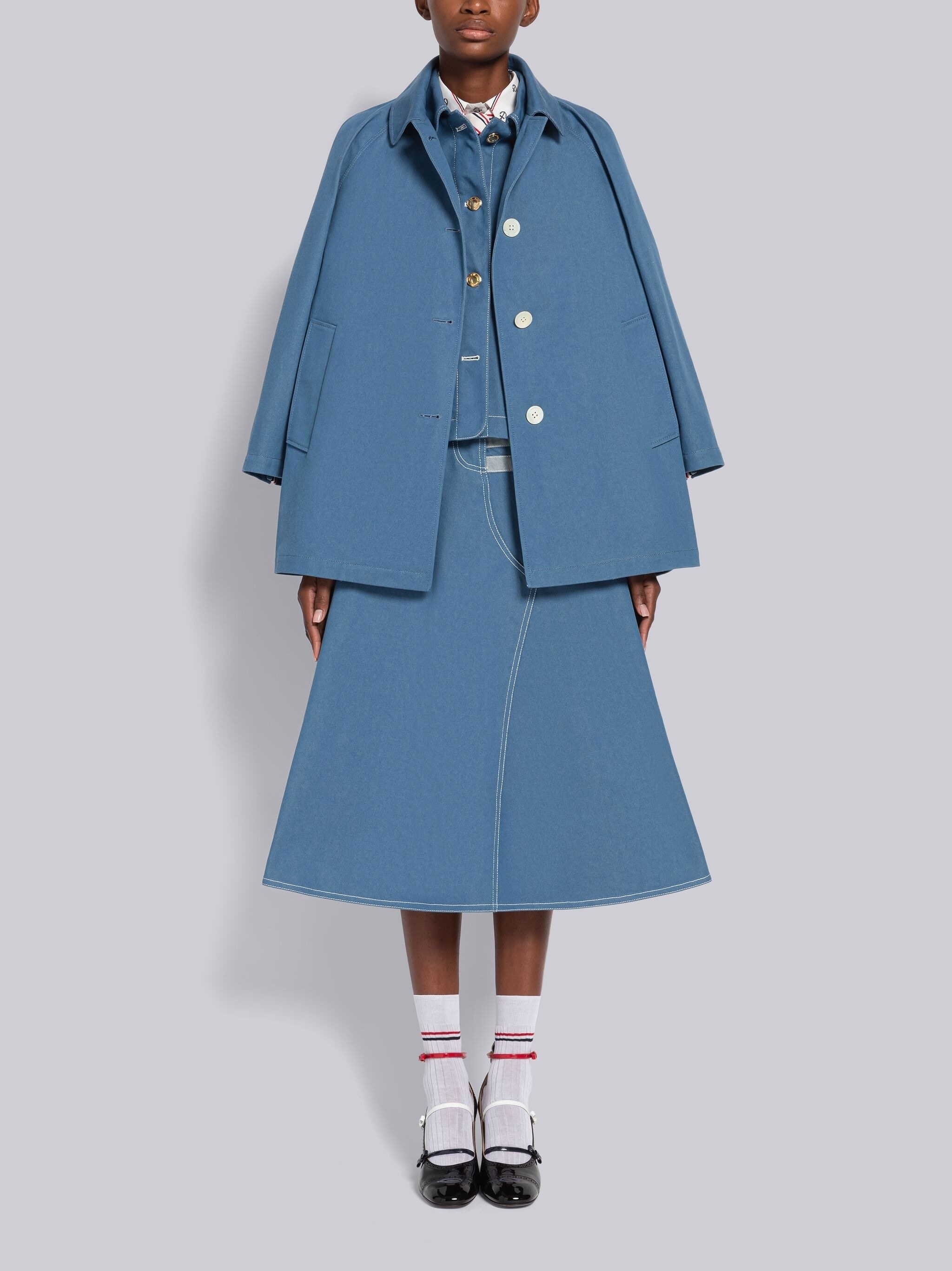 Selvedge Denim Cropped Car Coat - 3
