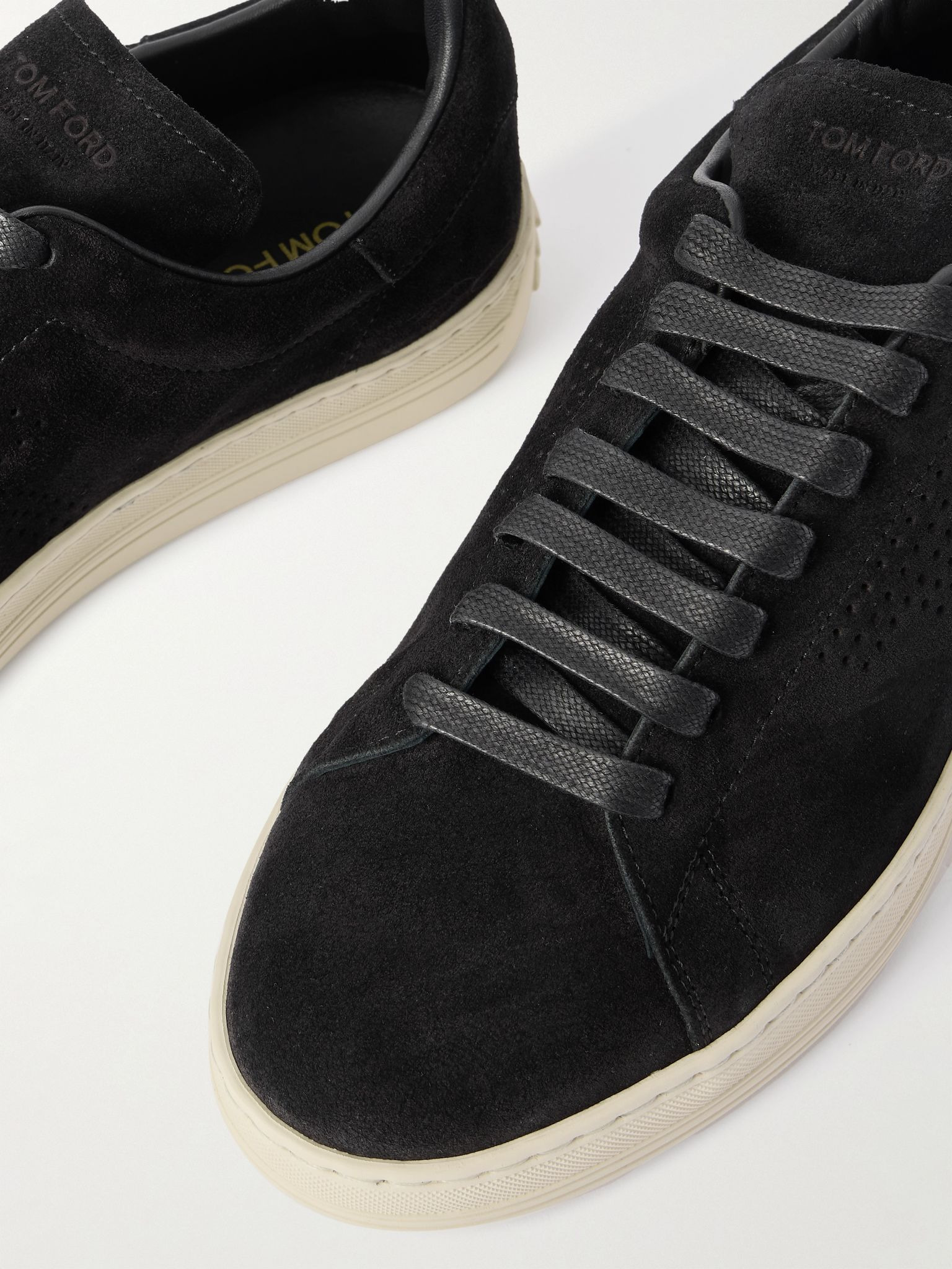Warwick Perforated Suede Sneakers Black - 5