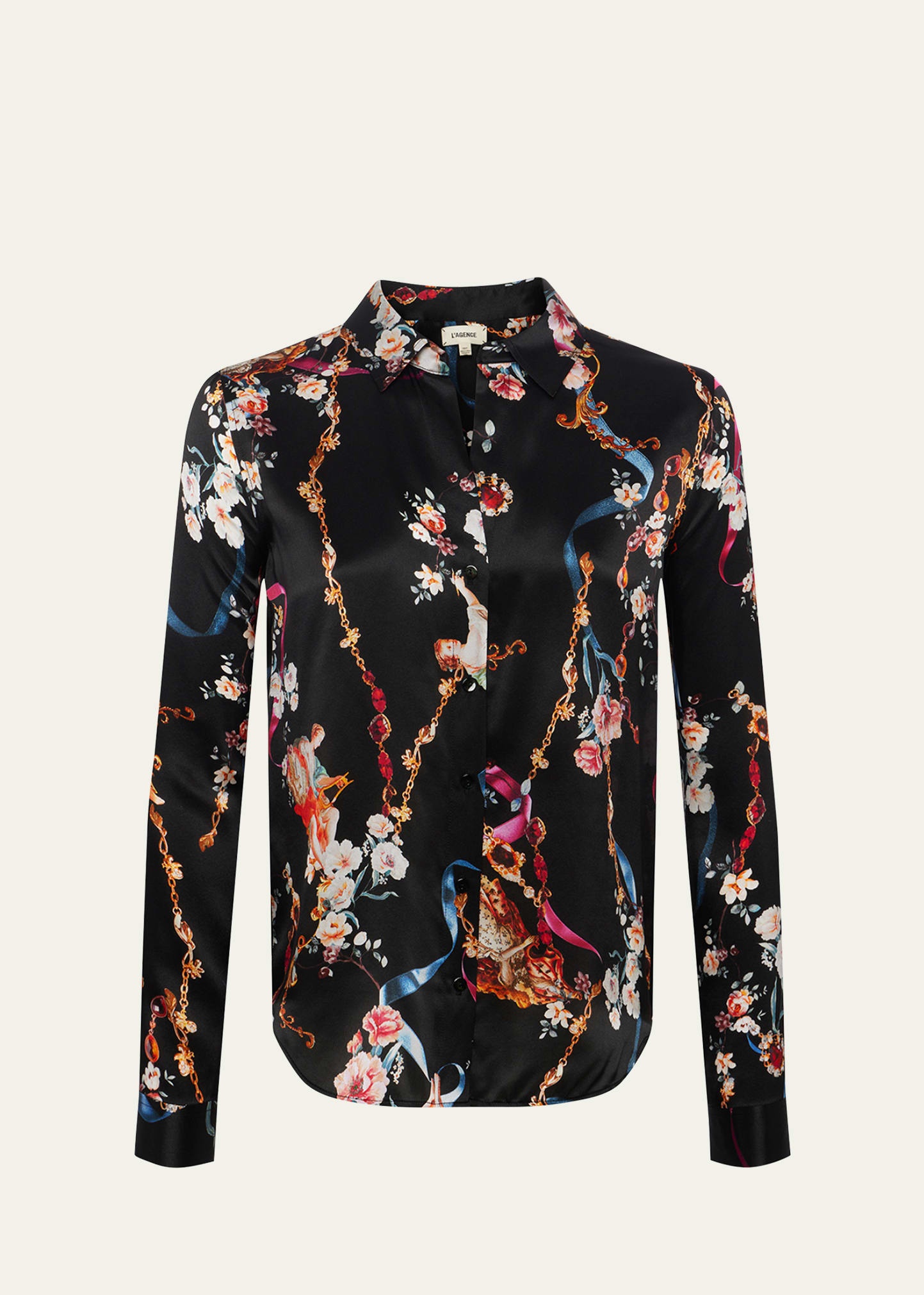 Tyler Floral Silk Button-Front Blouse - 1